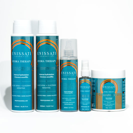 Hydra Therapie Komplettserie - Shampoo, Maske, Conditioner, Hitzeschutz und Serum